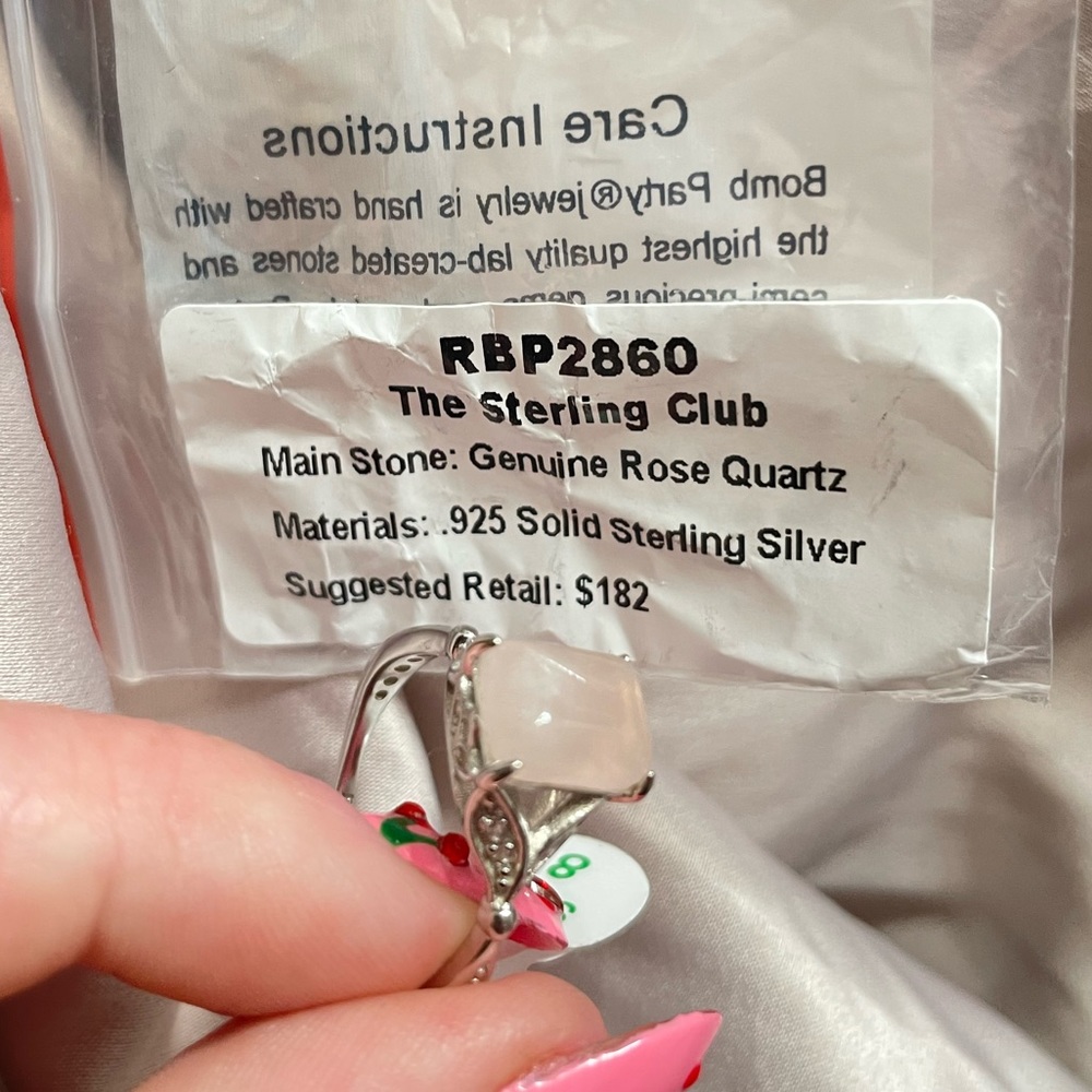 Sterling silver, Rose Quartz ring